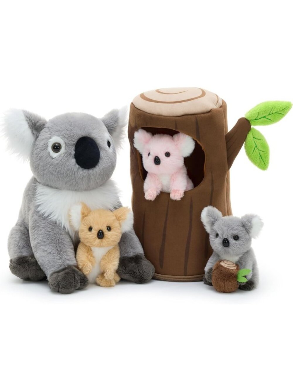 Adorable Koala Plush Stuffed Animal Set with Treehouse & Baby Koalas, Soft Toy